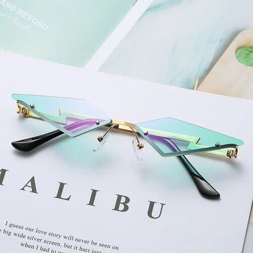 UV400 Retro Rimless Tassel Sunglasses - Polarized Cat Eye Shades