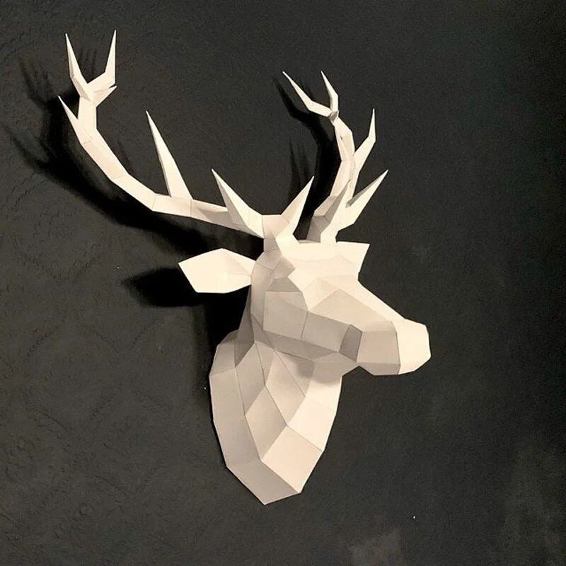 DIY 3D Deer Head Paper Model Kit – Transform Your Space with Creative Art