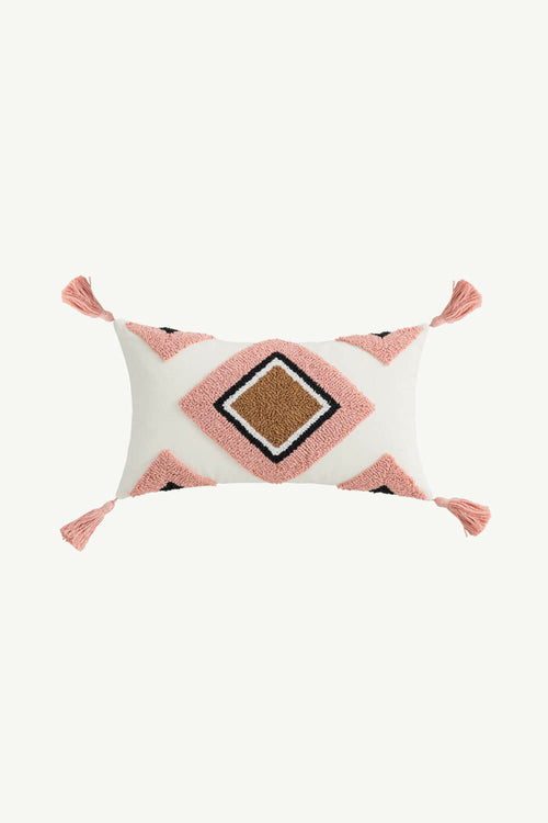 4 Picks Geometric Graphic Tassel Pillow Cover