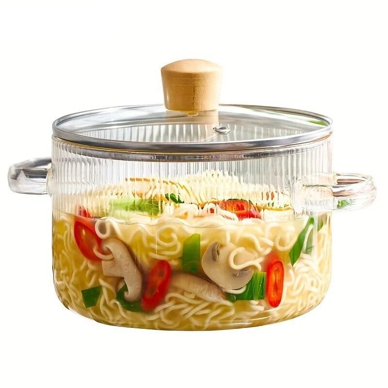 Versatile 1.6L Glass Cooking Pot