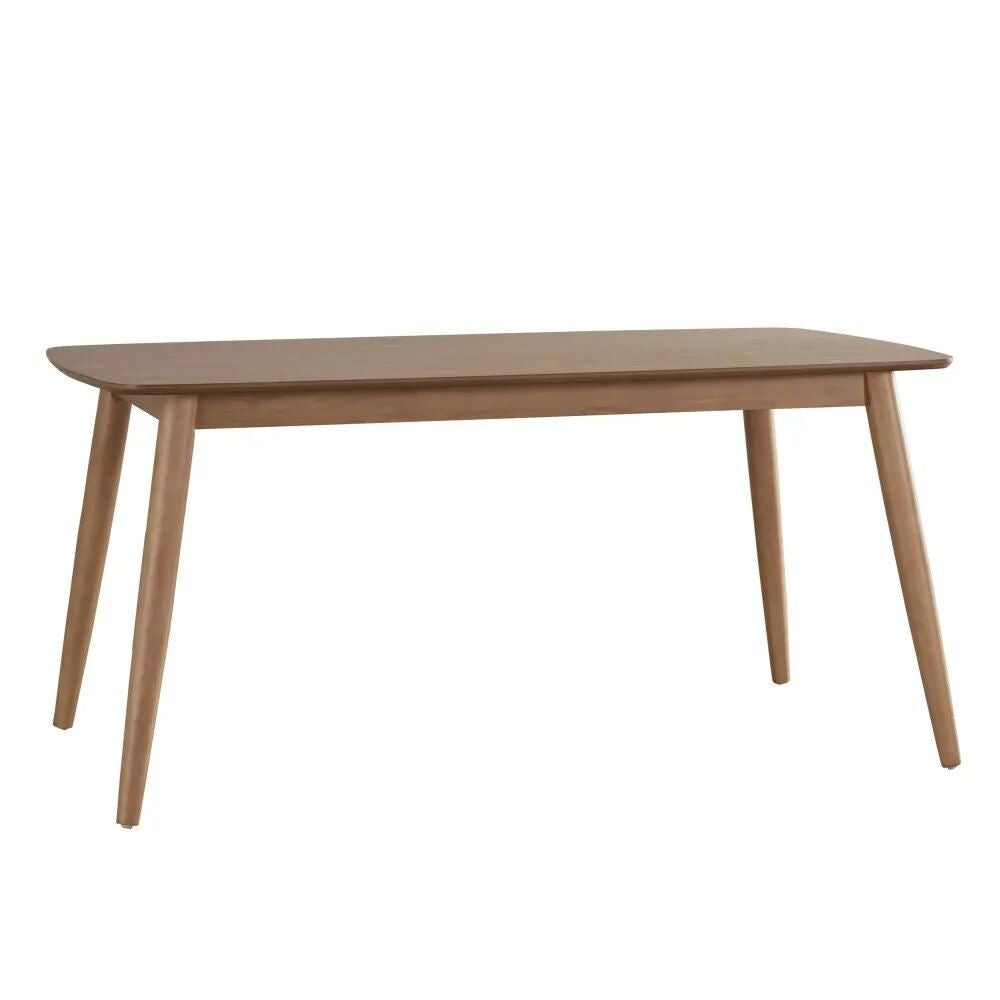 Mid-Century Modern 63" Natural Finish Wood Dining Table