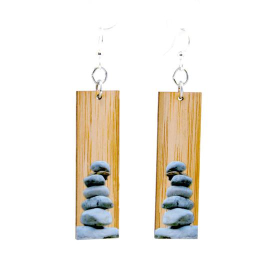 Stacked Stones Bamboo Earrings #980 | Red Sunflower