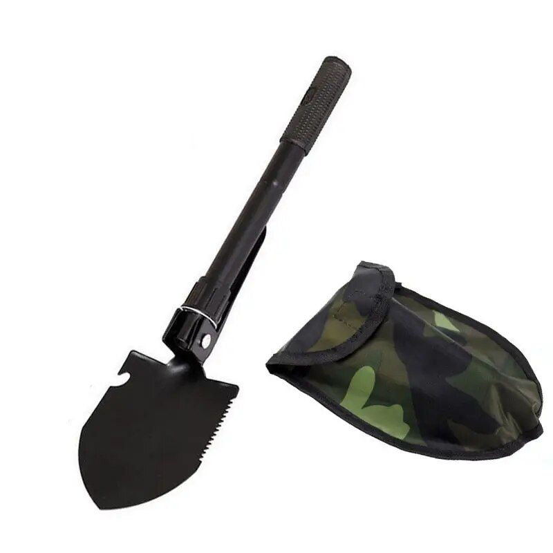 Compact Multipurpose Military-Grade Folding Shovel & Pickaxe for Outdoor Adventures