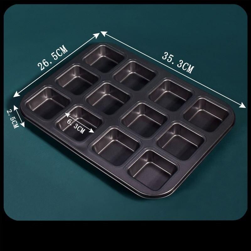 Versatile 6/12-Cavity Square Baking Mold