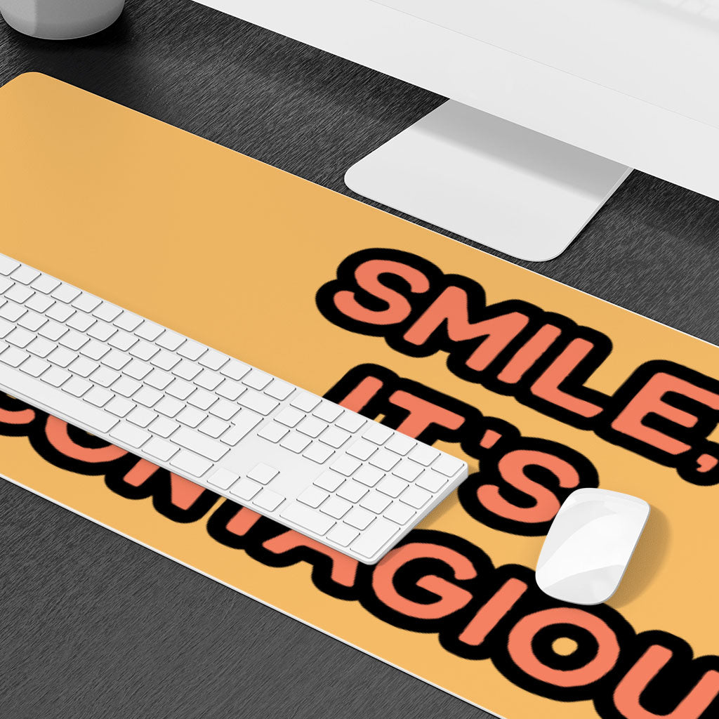 Smile Desk Mat - Funny Desk Pad - Cool Trendy Laptop Desk Mat