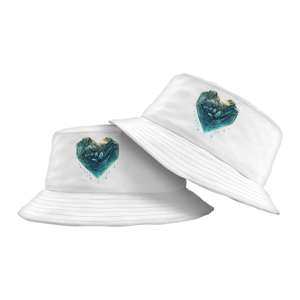 Heart Design Bucket Hat - Ice Hat - Heart Bucket Hat