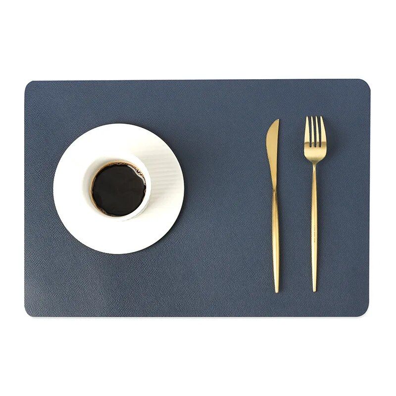 Elegant Double-Sided Leather Table Mat - Waterproof, Heat-Resistant Placemat for Dining Elegance