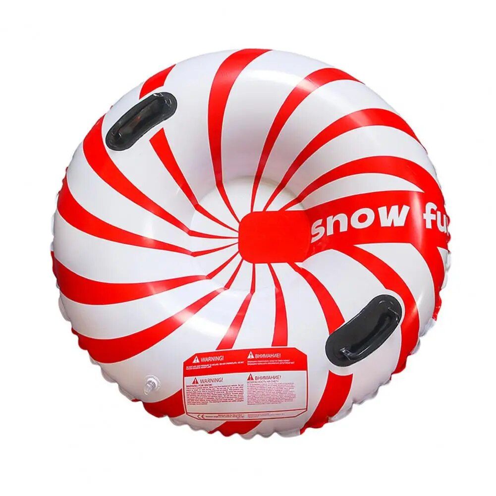 Heavy-Duty Inflatable Snow Tube with Cold-Resistant Snowflake Design