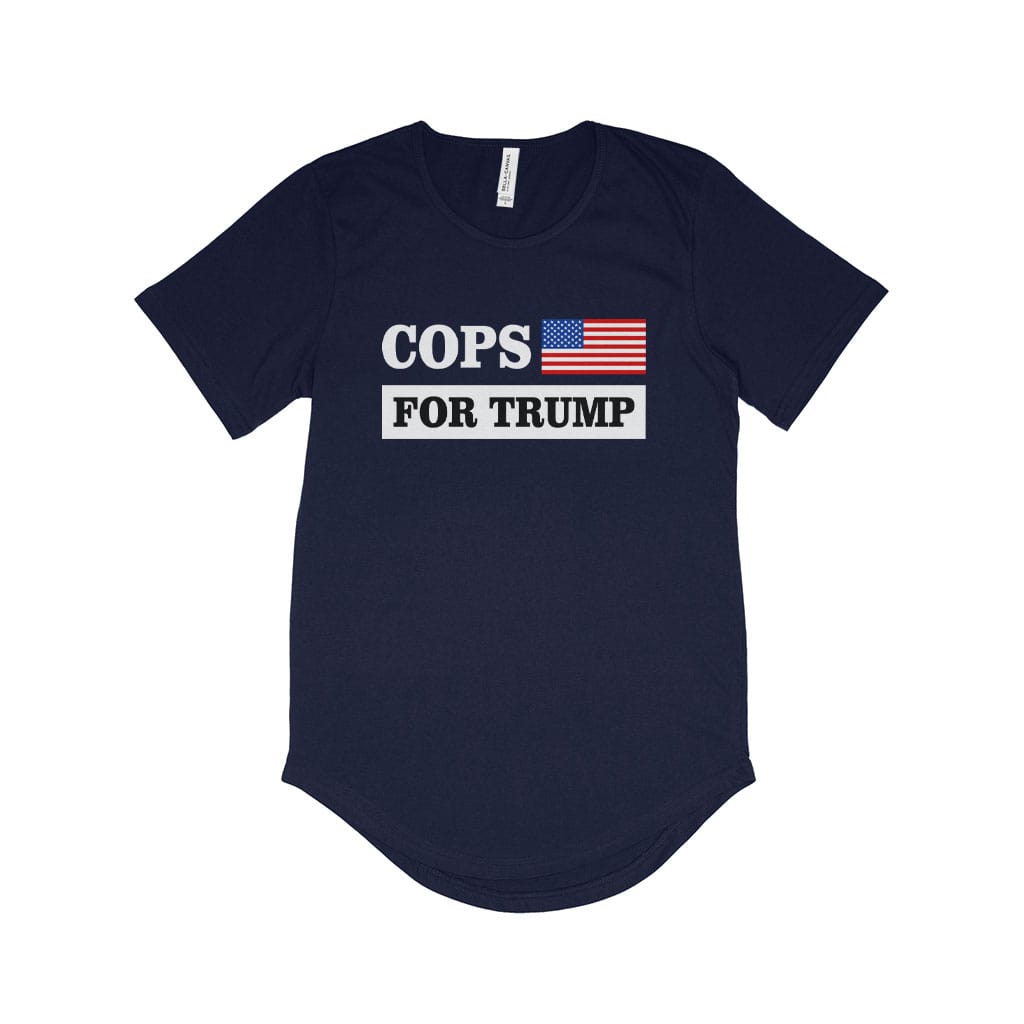 Men's Cops for Trump T-Shirt with Curved Hem - Trump for America T-Shirt