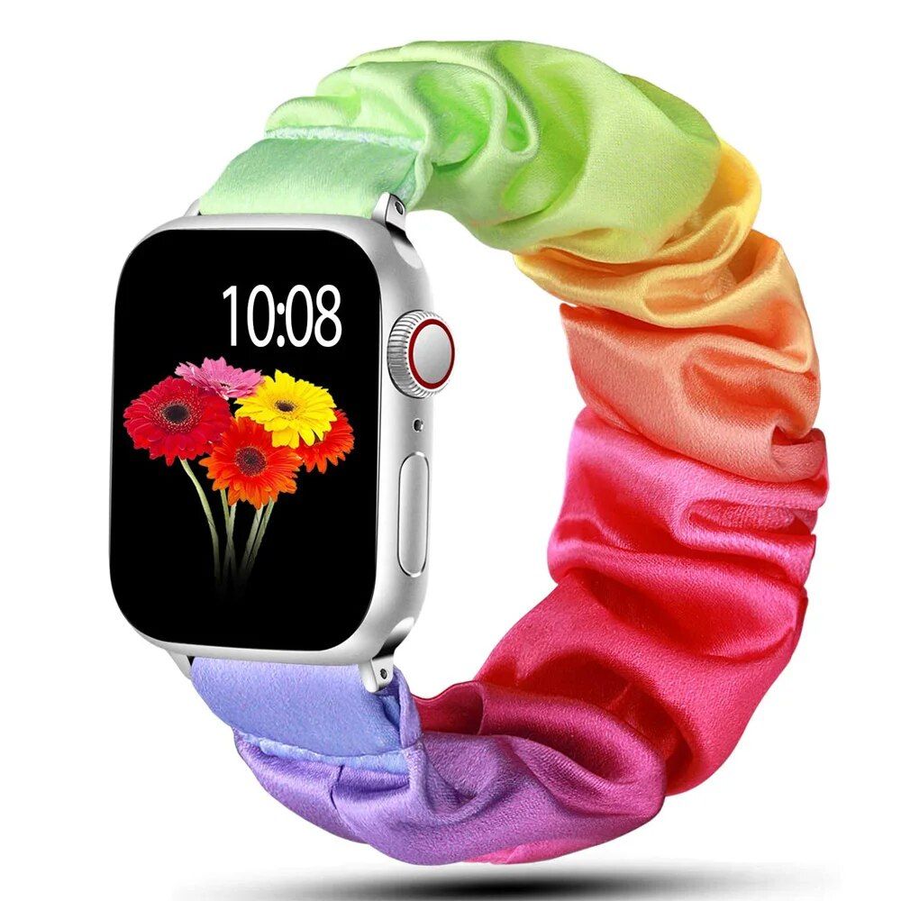 Elastic Scrunchie Apple Watch Band - Nylon Solo Loop Bracelet for All Series