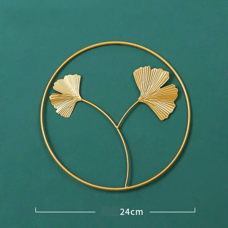 Luxury Ginkgo Leaf Metal Wall Art