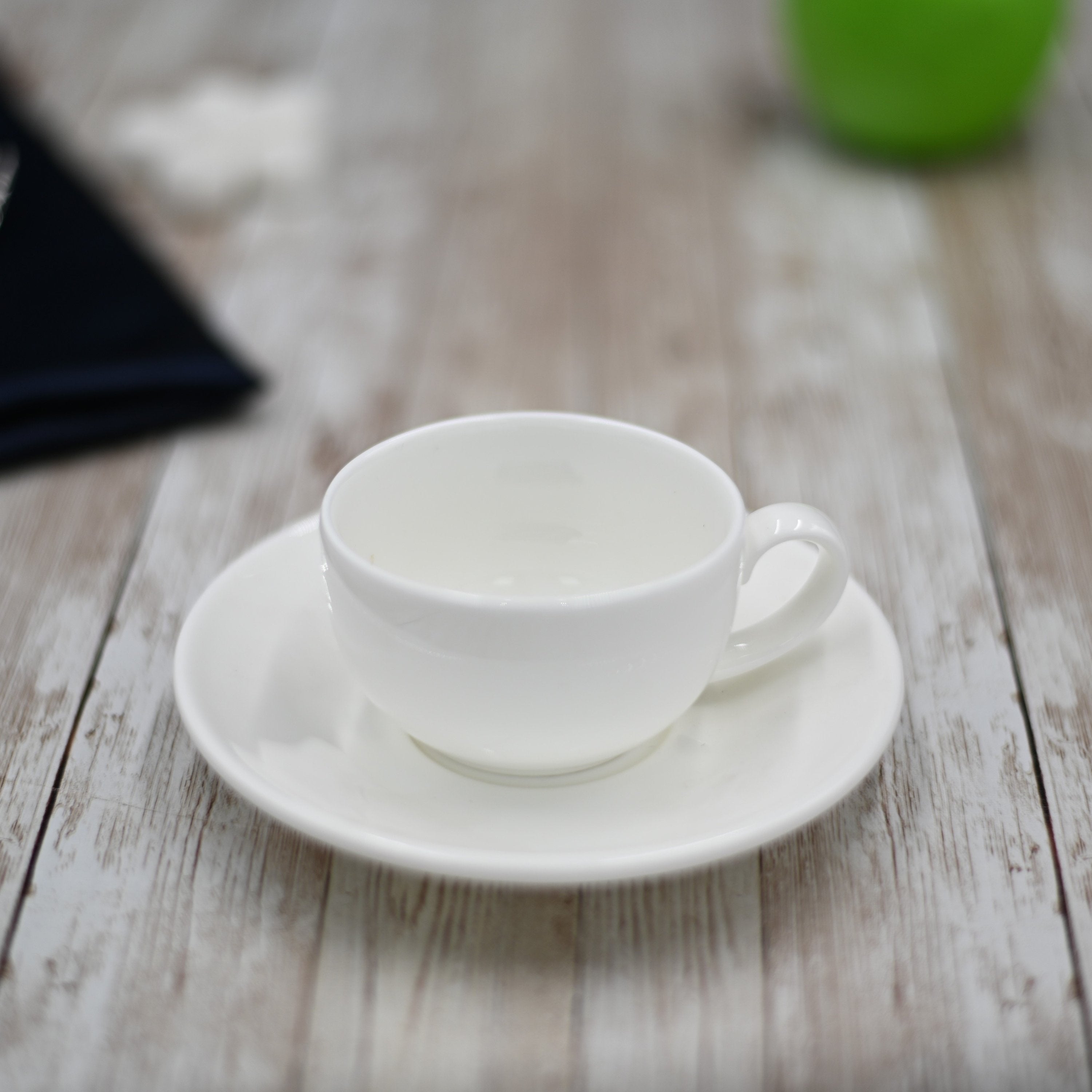 Wilmax Fine Porcelain White 3 Oz | 100 Ml Coffee Cup & Saucer