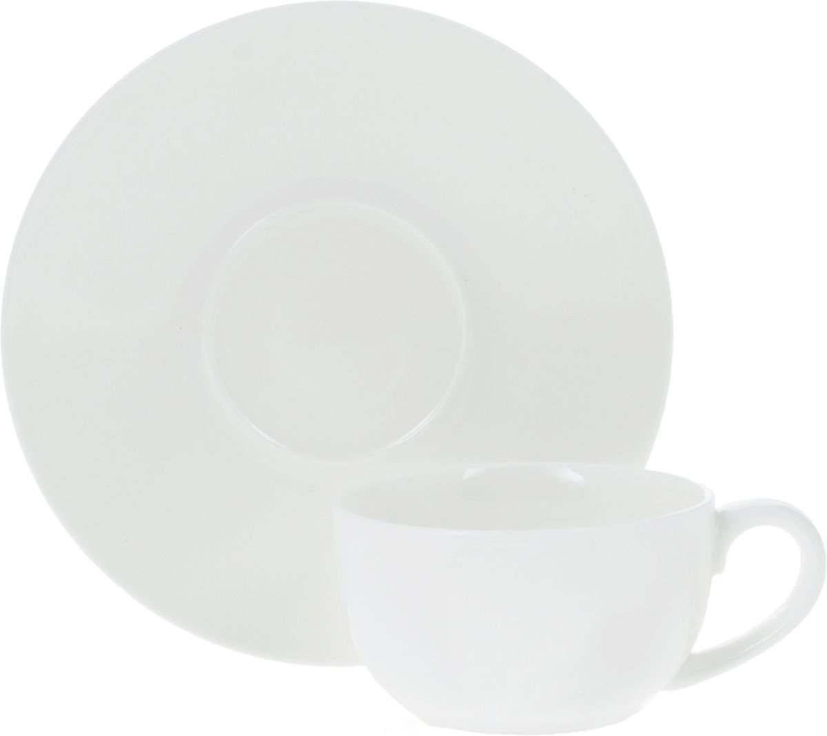 Wilmax Fine Porcelain White 3 Oz | 100 Ml Coffee Cup & Saucer