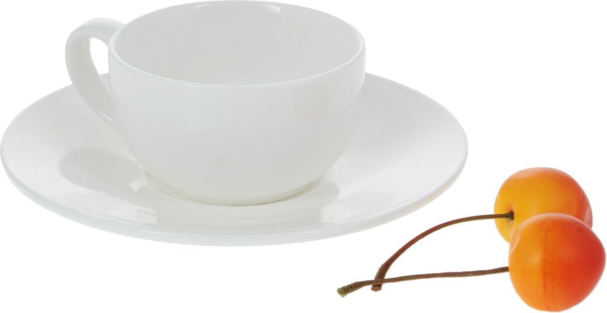 Wilmax Fine Porcelain White 3 Oz | 100 Ml Coffee Cup & Saucer