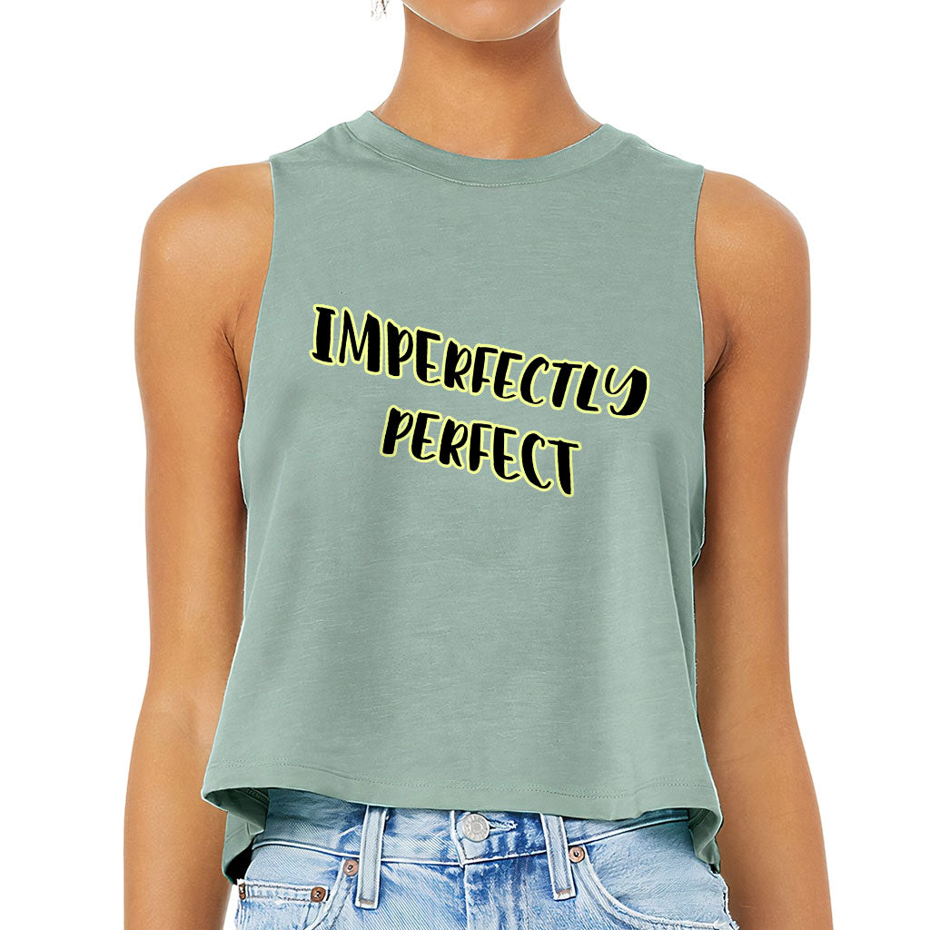 Imperfectly Perfect Racerback Cropped Tank - Cool Women's Tank - Printed Tank Top