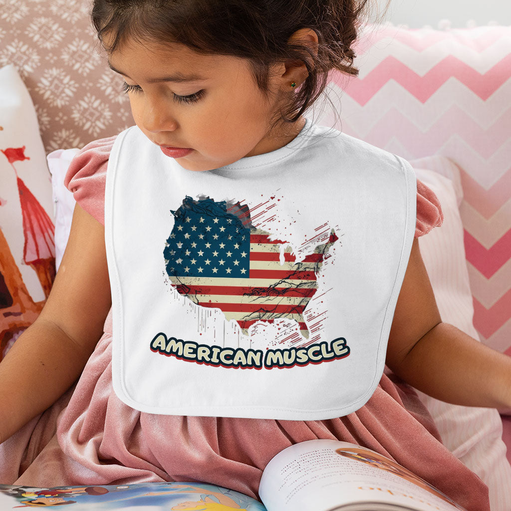 Patriotic Baby Bibs - USA Flag Baby Feeding Bibs - Cool Bibs for Eating