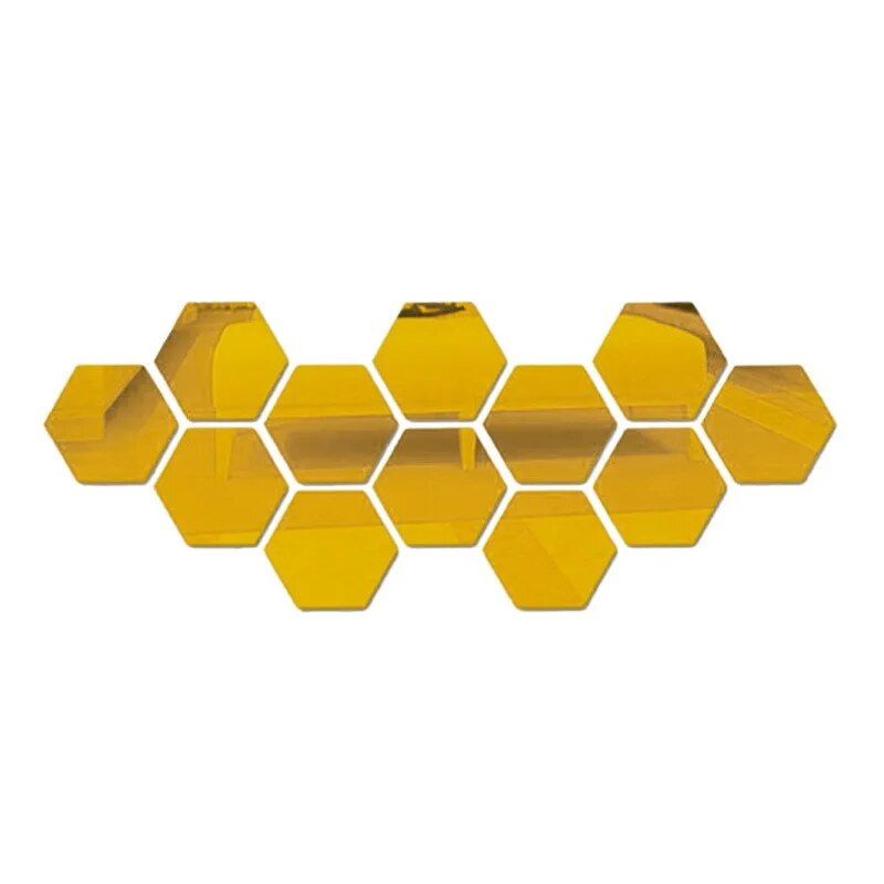 Hexagon 3D Mirror Wall Stickers