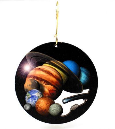 Solar System Round Ornament #9984 | Red Sunflower