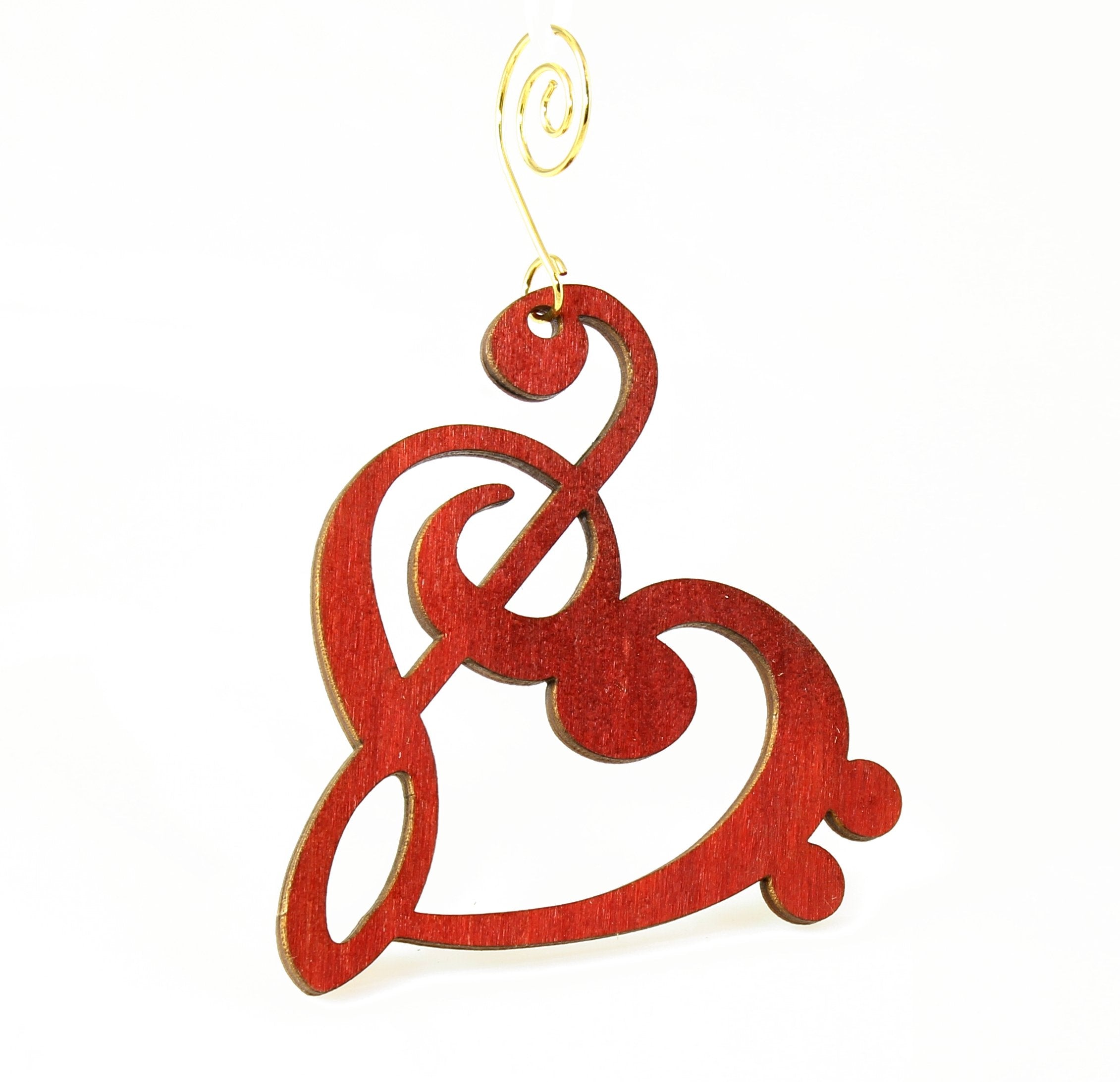 Treble Clef Heart Ornament # 9996 | Red Sunflower