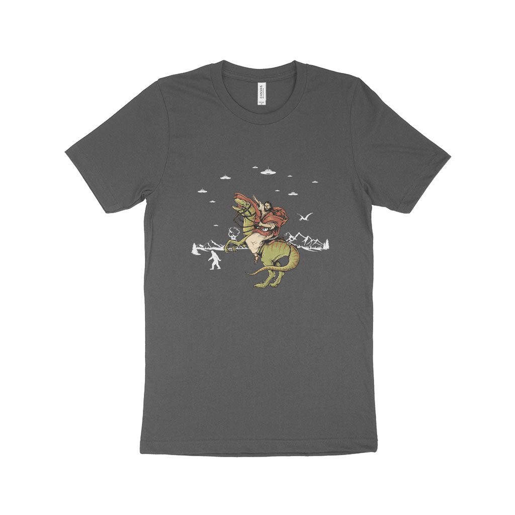 Jesus Riding Dinosaur T-Shirt Made in USA