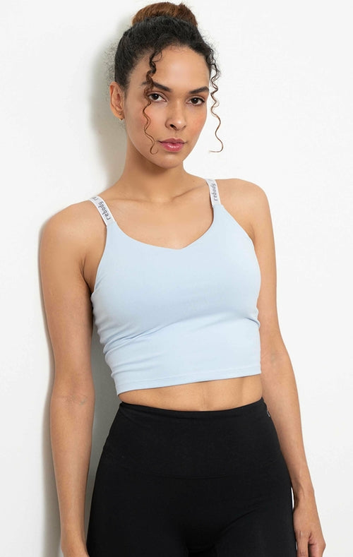 Maia Cloudlux Logo Crop Bra - Off White