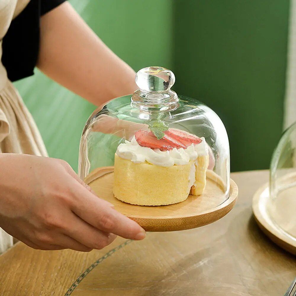 Cover Cake Dome Glass Platter Stand - Elegant Dessert Display