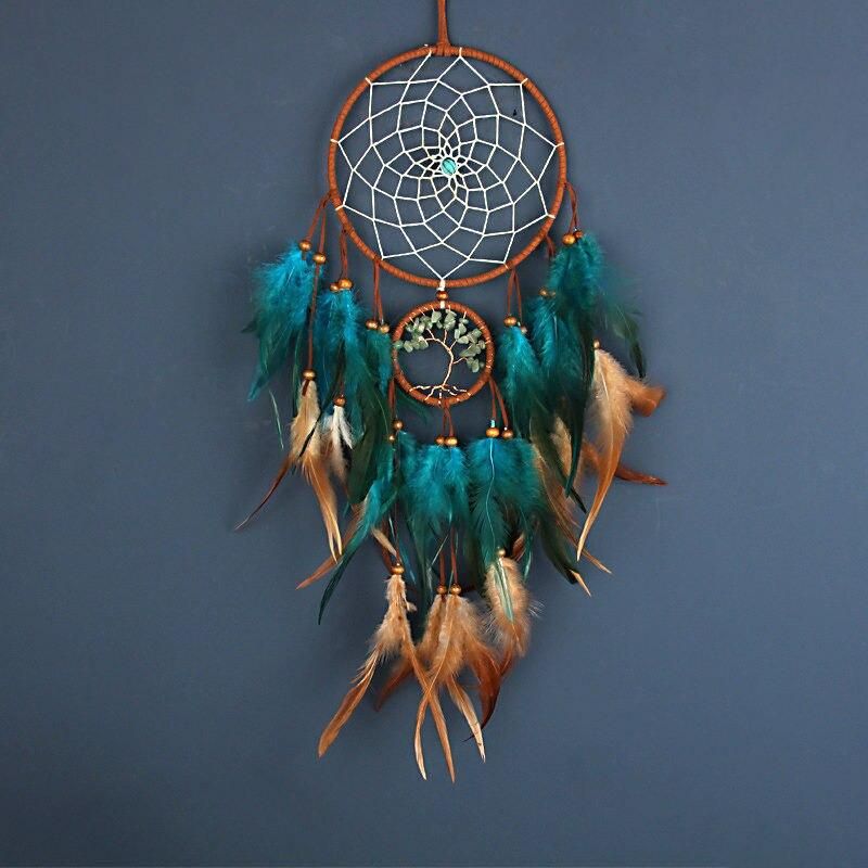 Handmade Luxury Dream Catcher - Aesthetic Wall Decor Art with Life Tree & Feathers