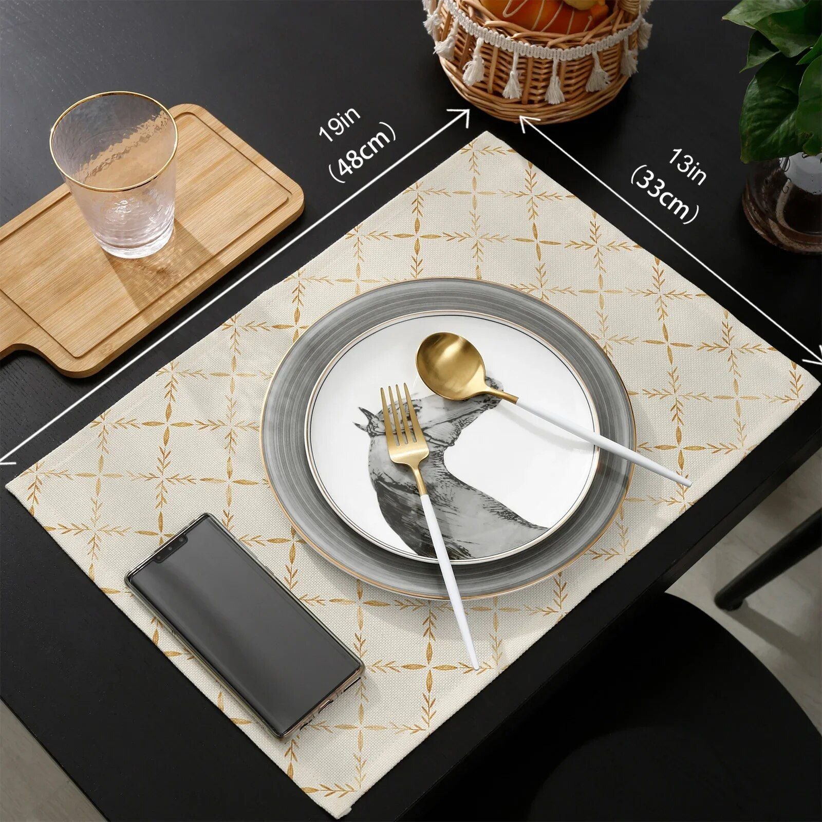 Modern Geometric Heat-Resistant Placemats - Eco-Friendly Polyester Table Mats