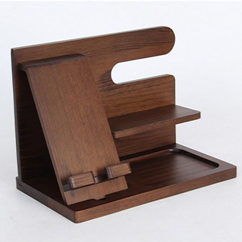 Elegant Multifunction Wooden Bedside Organizer