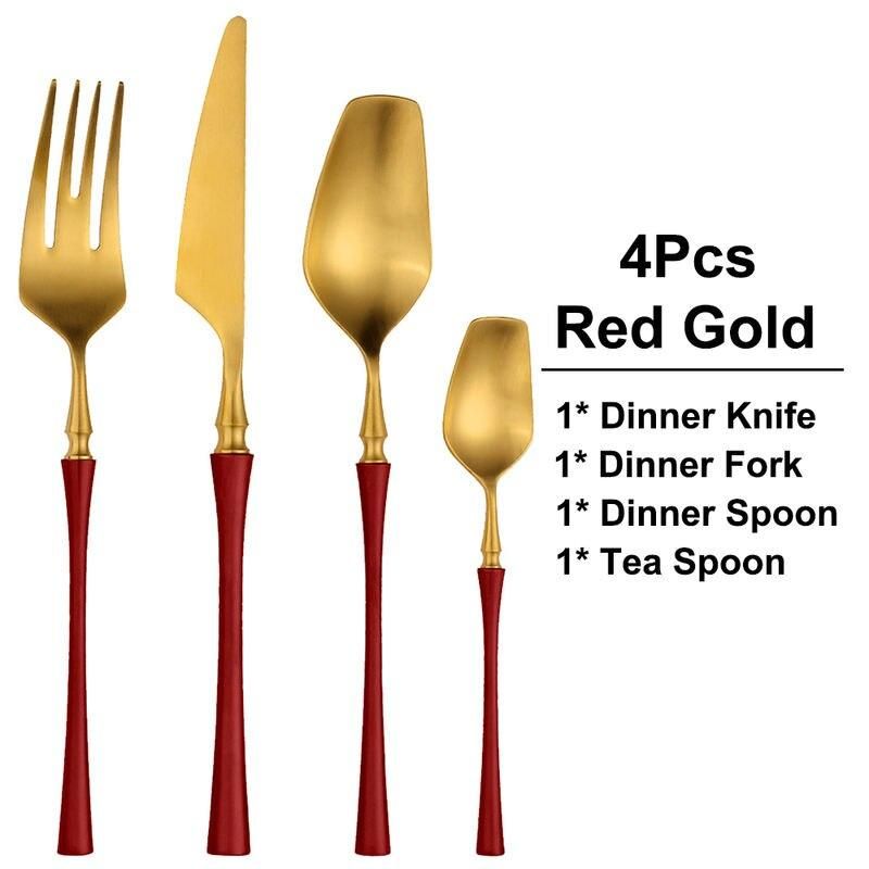 Elegant 24-Piece Gold Stainless Steel Cutlery Set