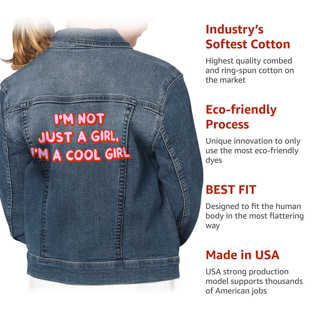 Cool Girl Kids' Denim Jacket - Best Design Jean Jacket - Printed Denim Jacket for Kids