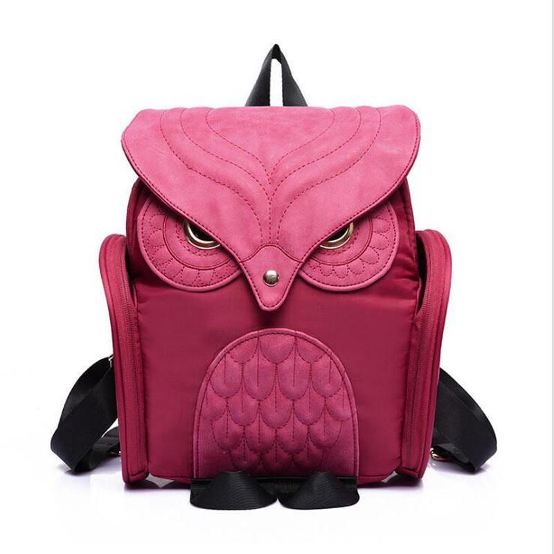 Chic Owl-Embossed PU Leather Backpack - Fashionable Women's Travel Satchel