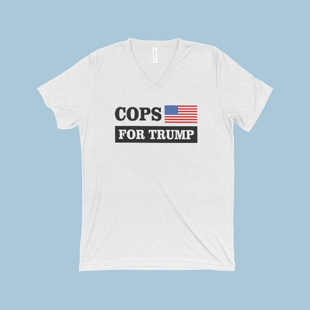 Cops for Trump V-Neck T-Shirt - President Trump Tee Shirts