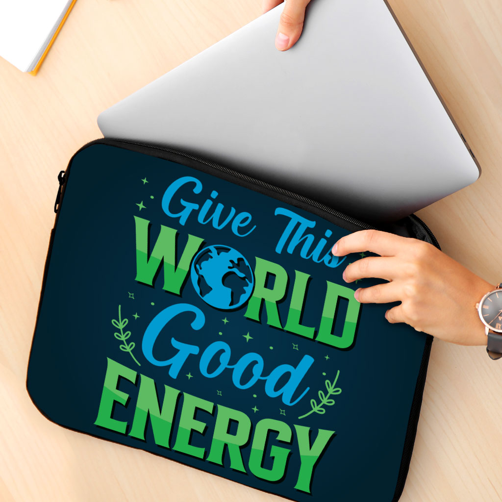 Give the World Good Energy MacBook Pro 16" Two-Sided Sleeve - Cute Laptop Sleeve - Printed MacBook Sleeve