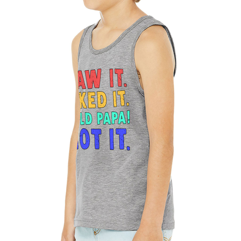 Saw It Liked It Kids' Jersey Tank - Colorful Sleeveless T-Shirt - Best Design Kids' Tank Top