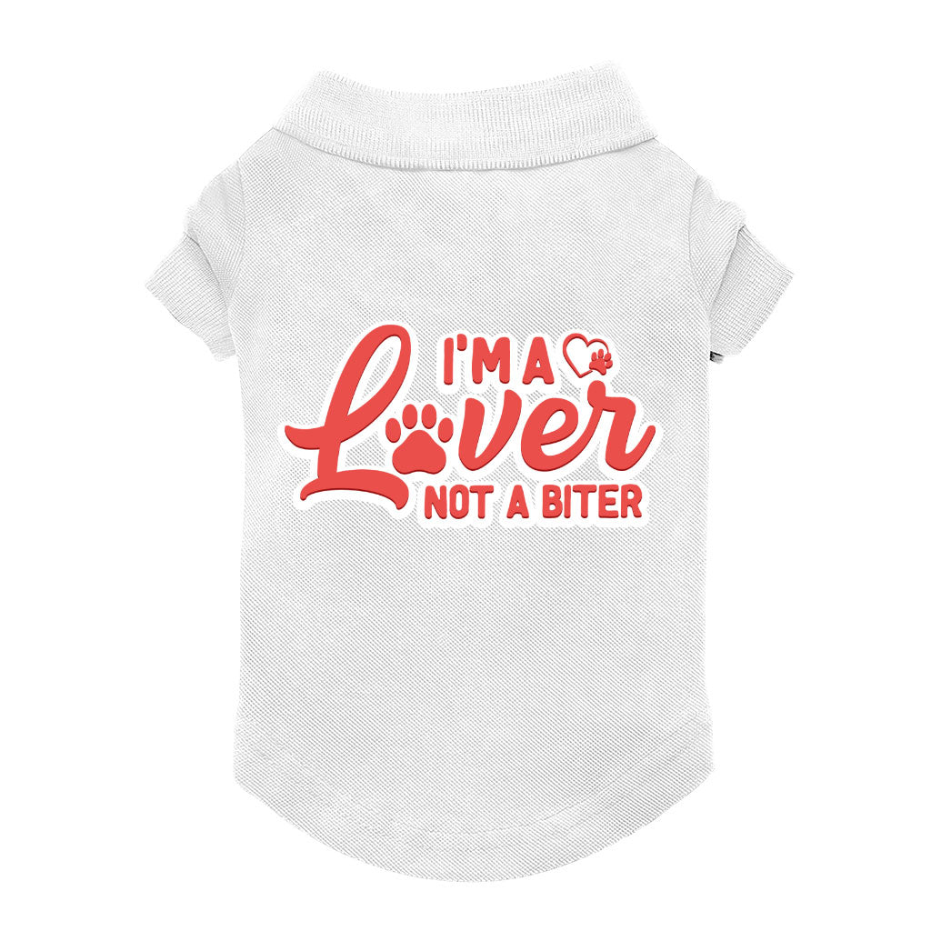 I'm a Lover Not a Biter Dog Polo Shirt - Funny Dog T-Shirt - Phrase Dog Clothing