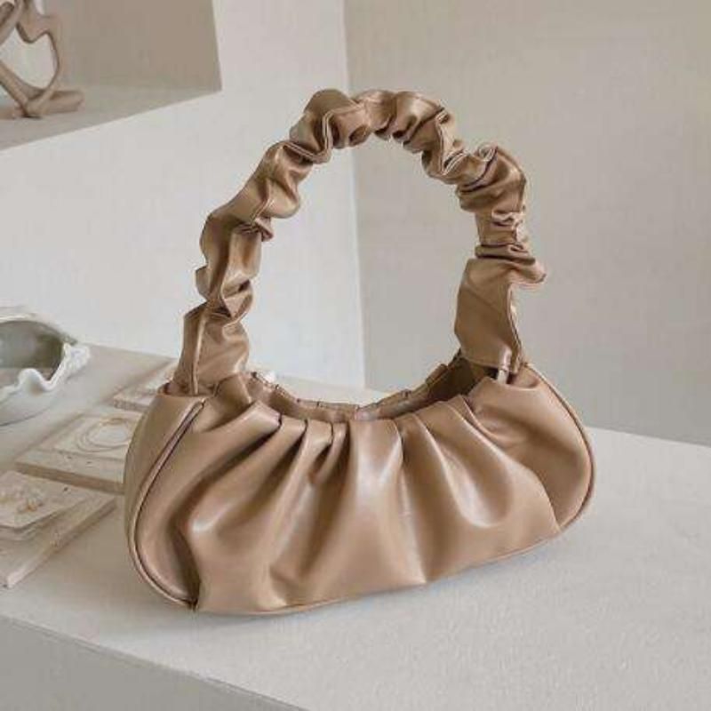 2023 Elegant Solid Color Pleated Shoulder Bag