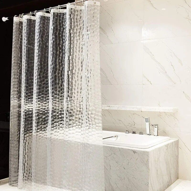 Modern 3D EVA Shower Curtain - Waterproof, Mildew Proof with Hooks