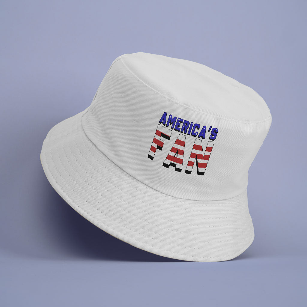 Patriotic Design Bucket Hat - USA Flag Hat - Trendy Bucket Hat