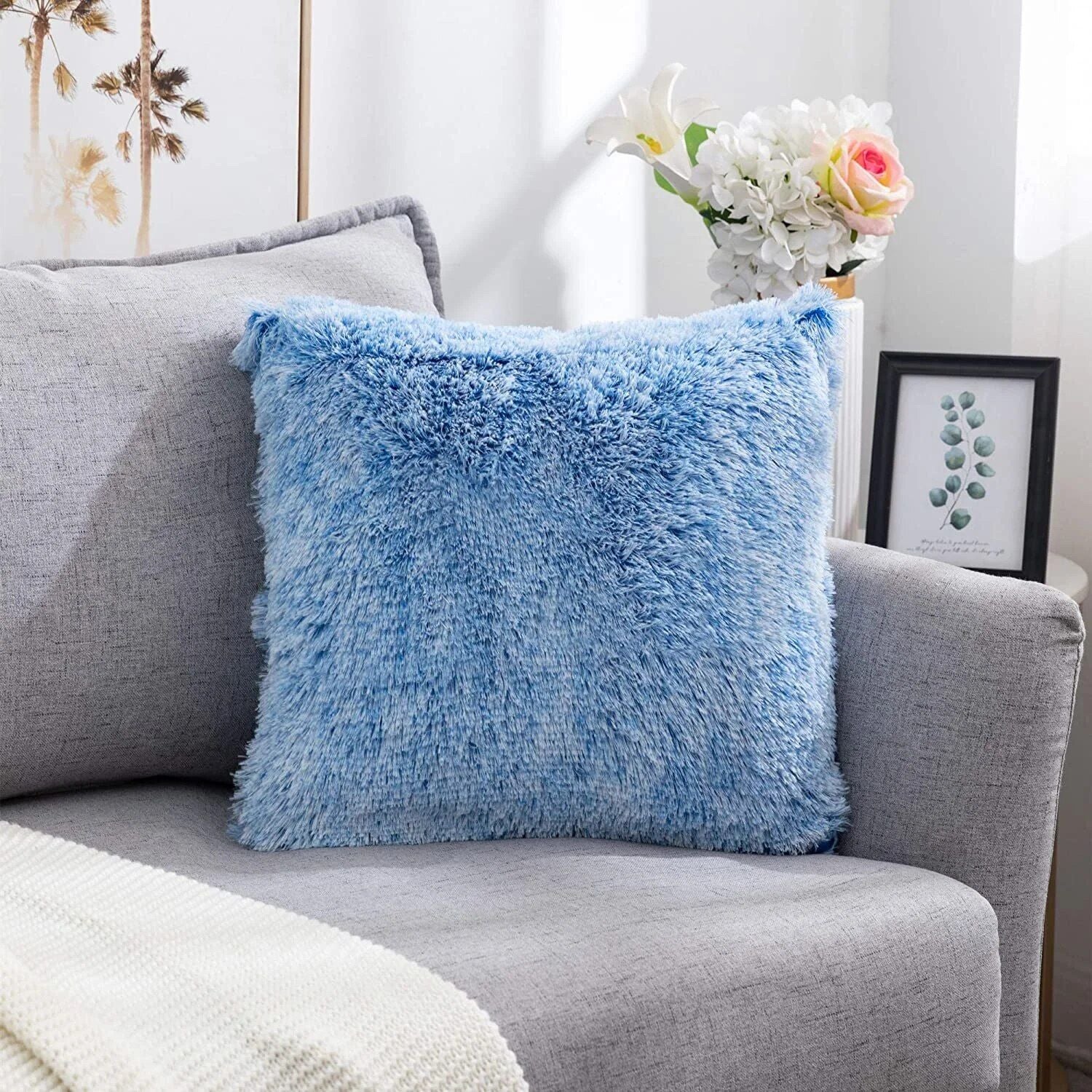 Luxurious Plush Fur Cushion Cover