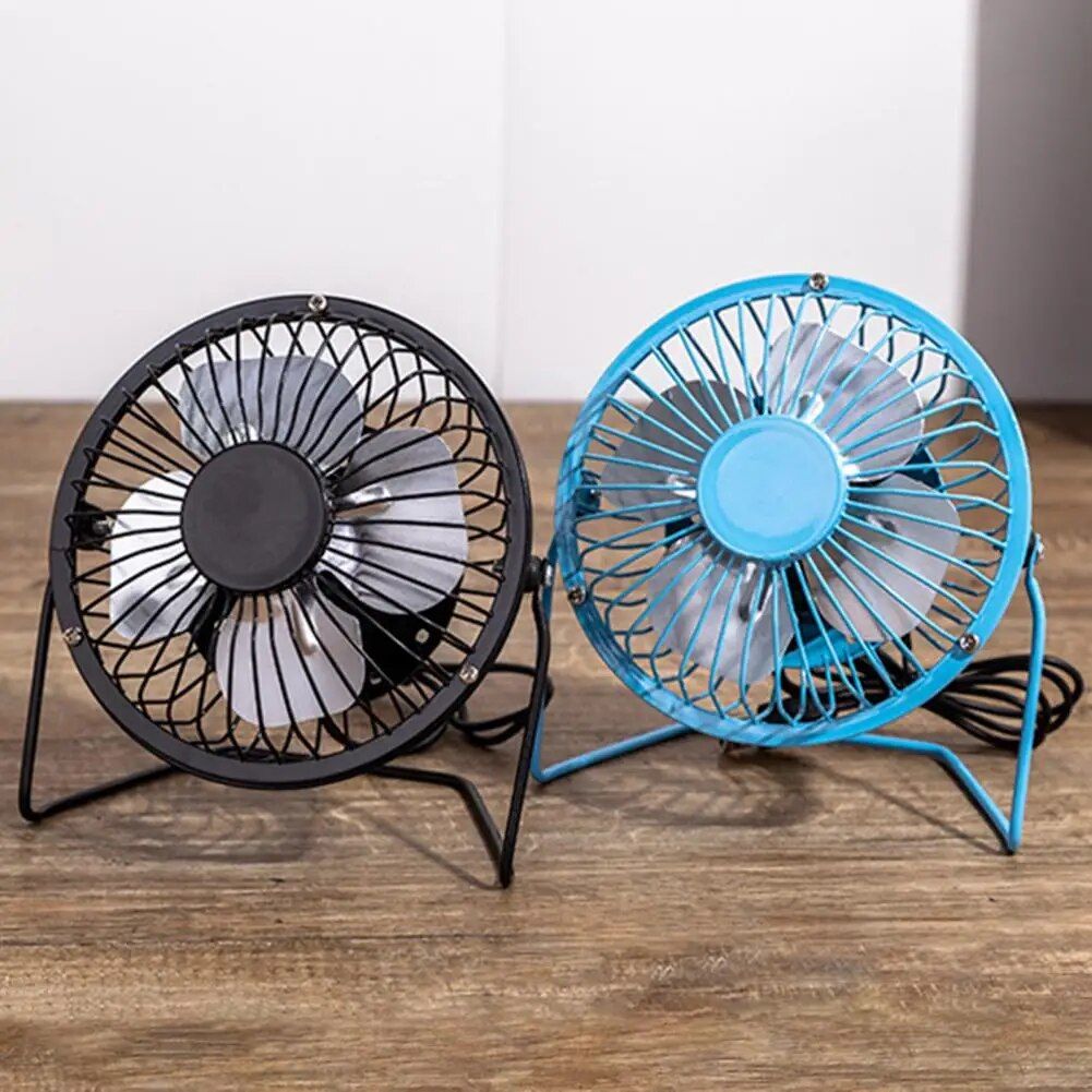 Compact USB-Powered Metal Desk Fan