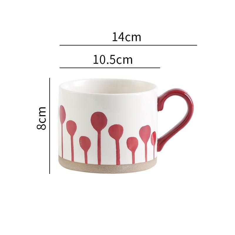 450ML Nordic-Inspired Ceramic Coffee Mug - Japanese Style Large Capacity Cup for Milk, Oatmeal, Breakfast