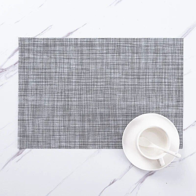 Elegant & Durable PVC Weave Place Mats - Eco-Friendly, Washable Table Pads for Home & Outdoor Use