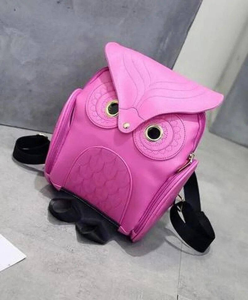 Chic Owl-Embossed PU Leather Backpack - Fashionable Women's Travel Satchel