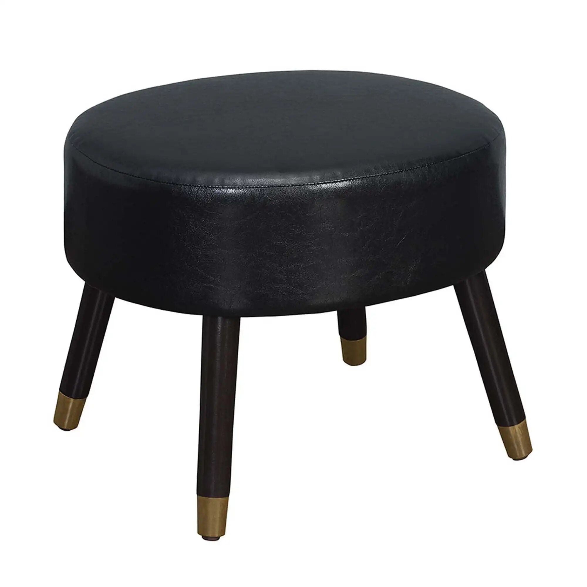 Mid-Century Modern Oval Ottoman Stool with Padded Seat