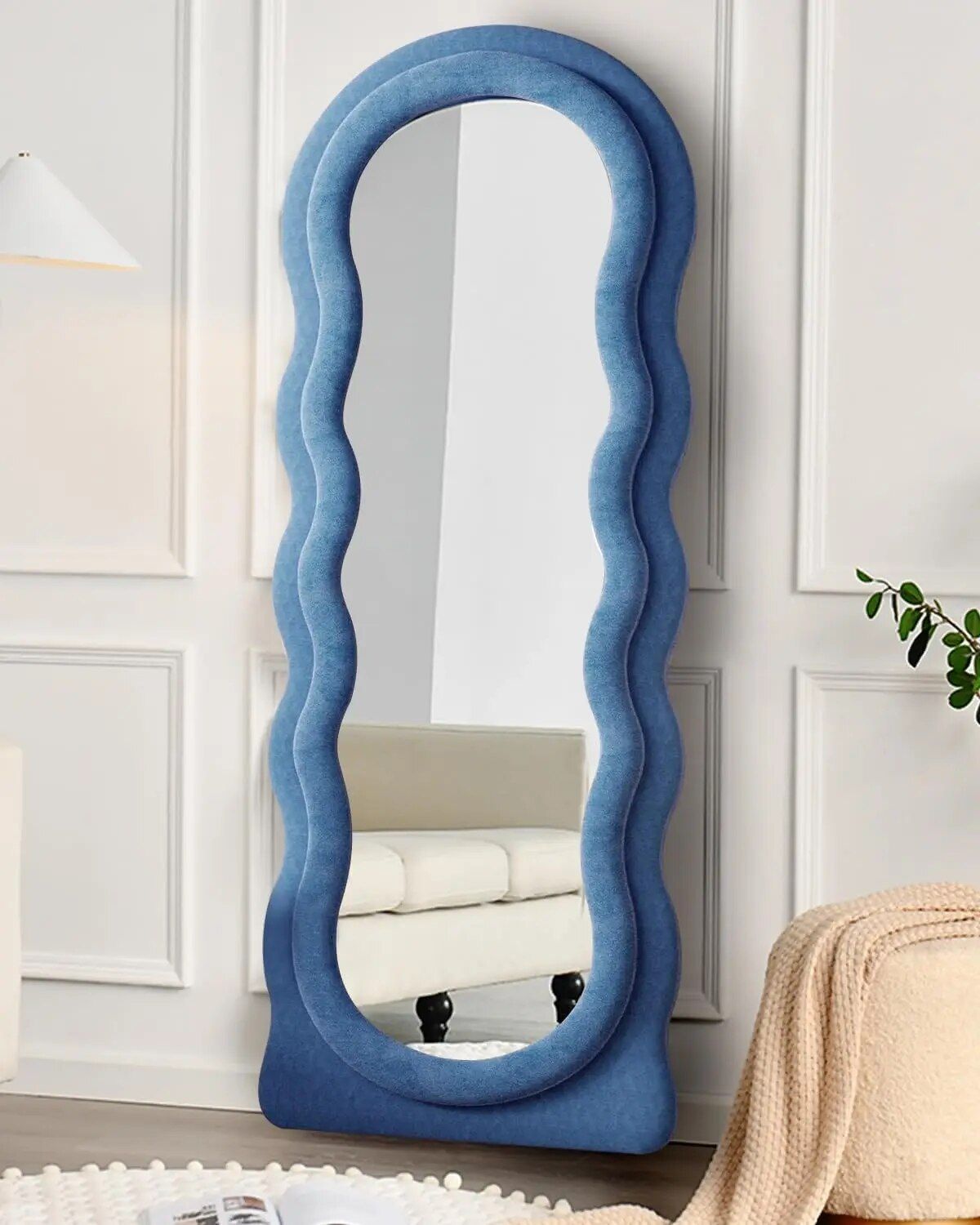 Elegant Full-Length Wavy Mirror