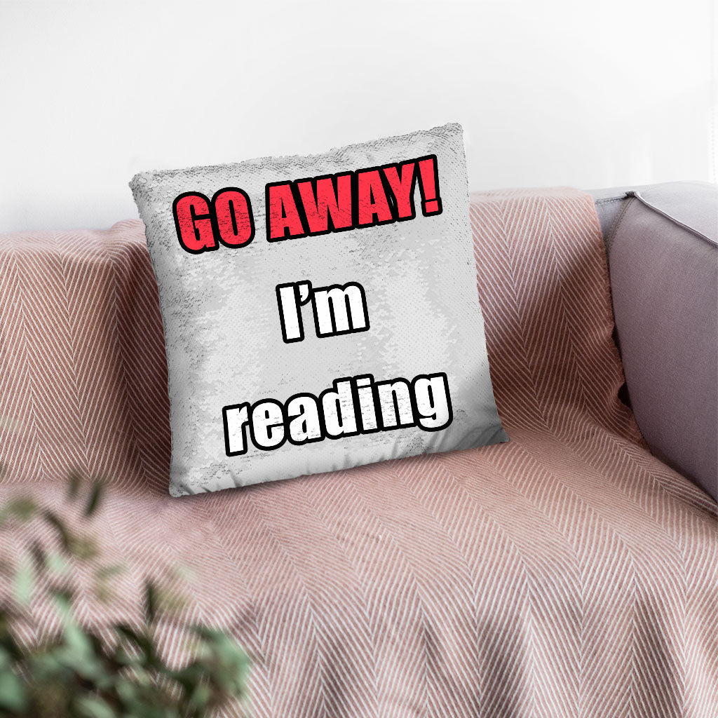 Book Lover Sequin Pillow Case - Quote Prints Pillow Case - Cool Graphic Pillowcase