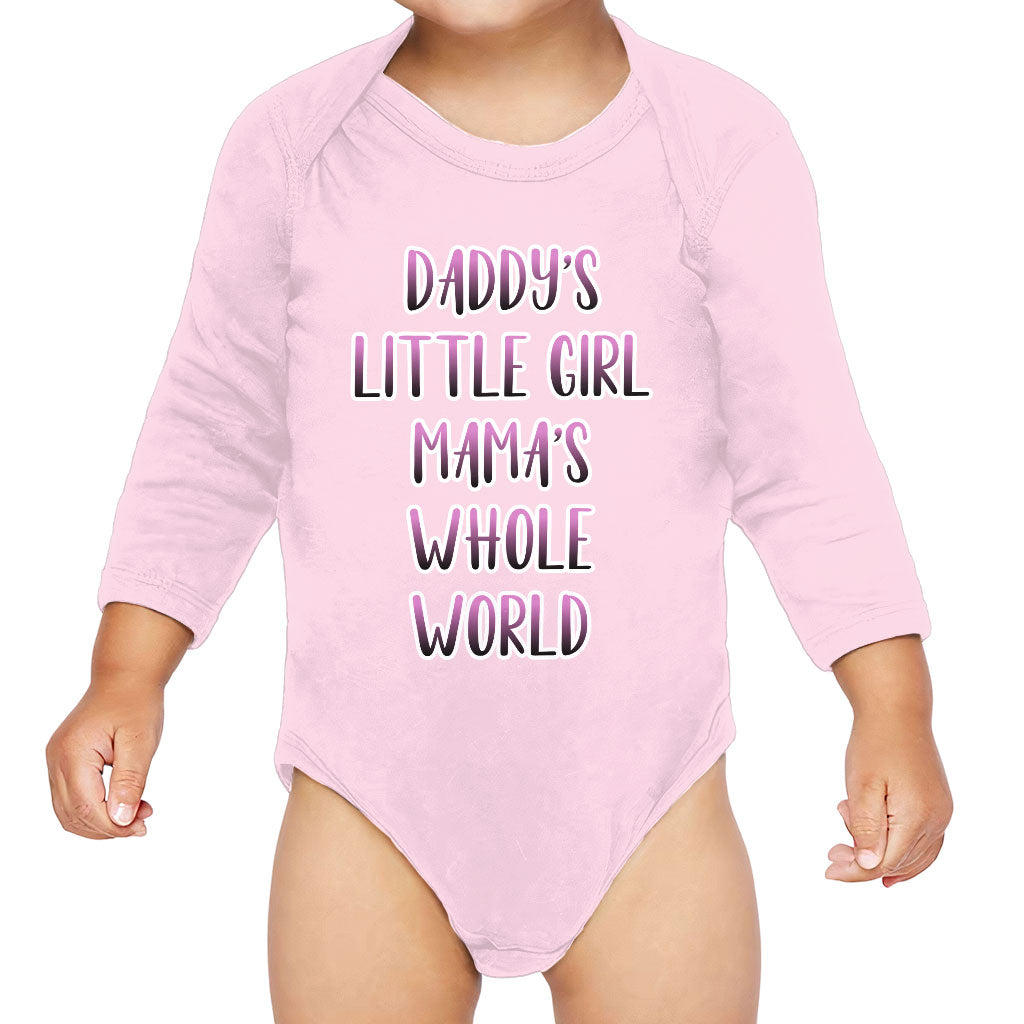 Daddy's Little Girl Baby Long Sleeve Onesie - Cute Baby Long Sleeve Bodysuit - Printed Baby One-Piece