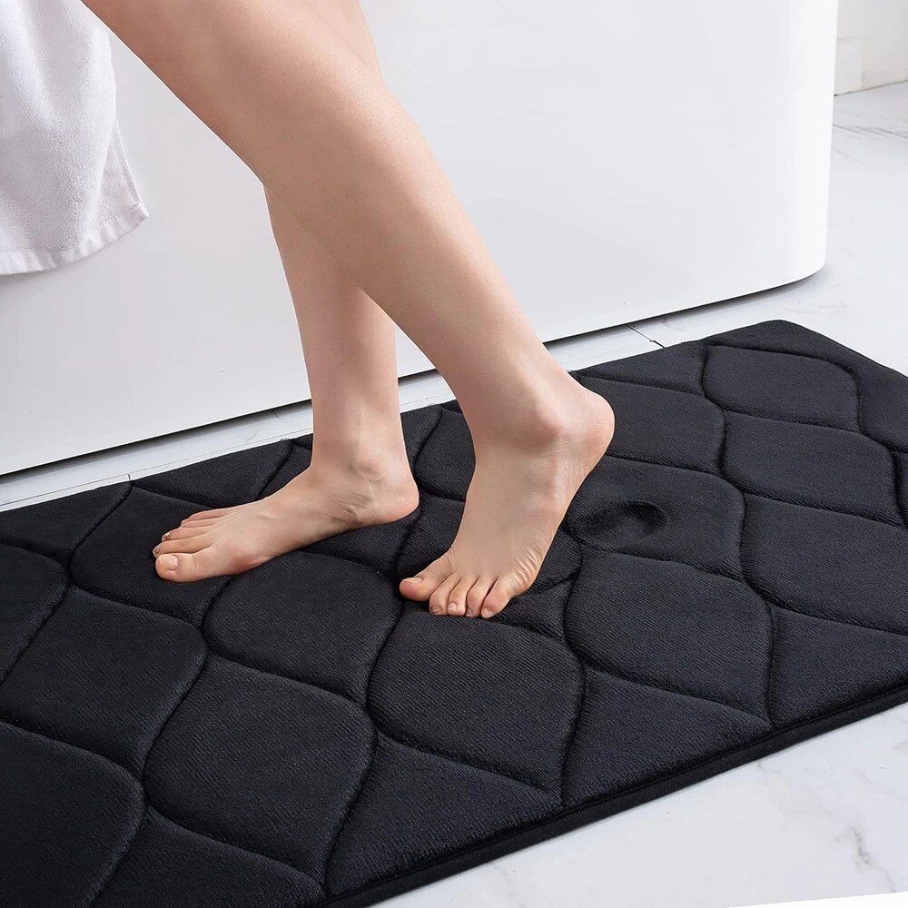 Ultra Soft Memory Foam Bath Mat: Non-Slip, Absorbent, Machine Washable Rug for Bathroom, Kitchen, and Bedroom