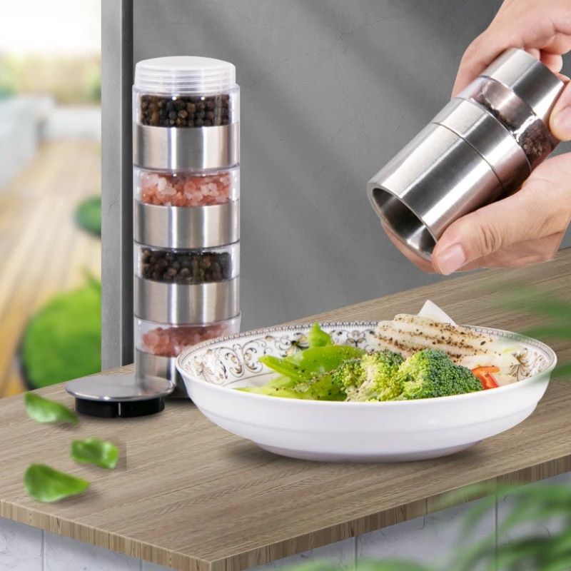 Compact Stainless Steel Outdoor Spice Jar - Portable BBQ & Camping Seasoning Container